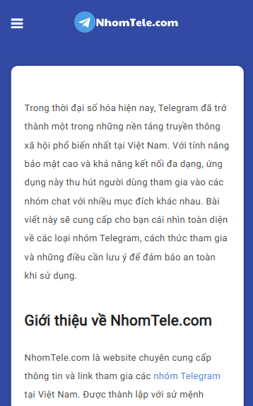 NhomTele.com Là một website uy tín khi tìm kiếm thông tin vào nhóm kín telegram